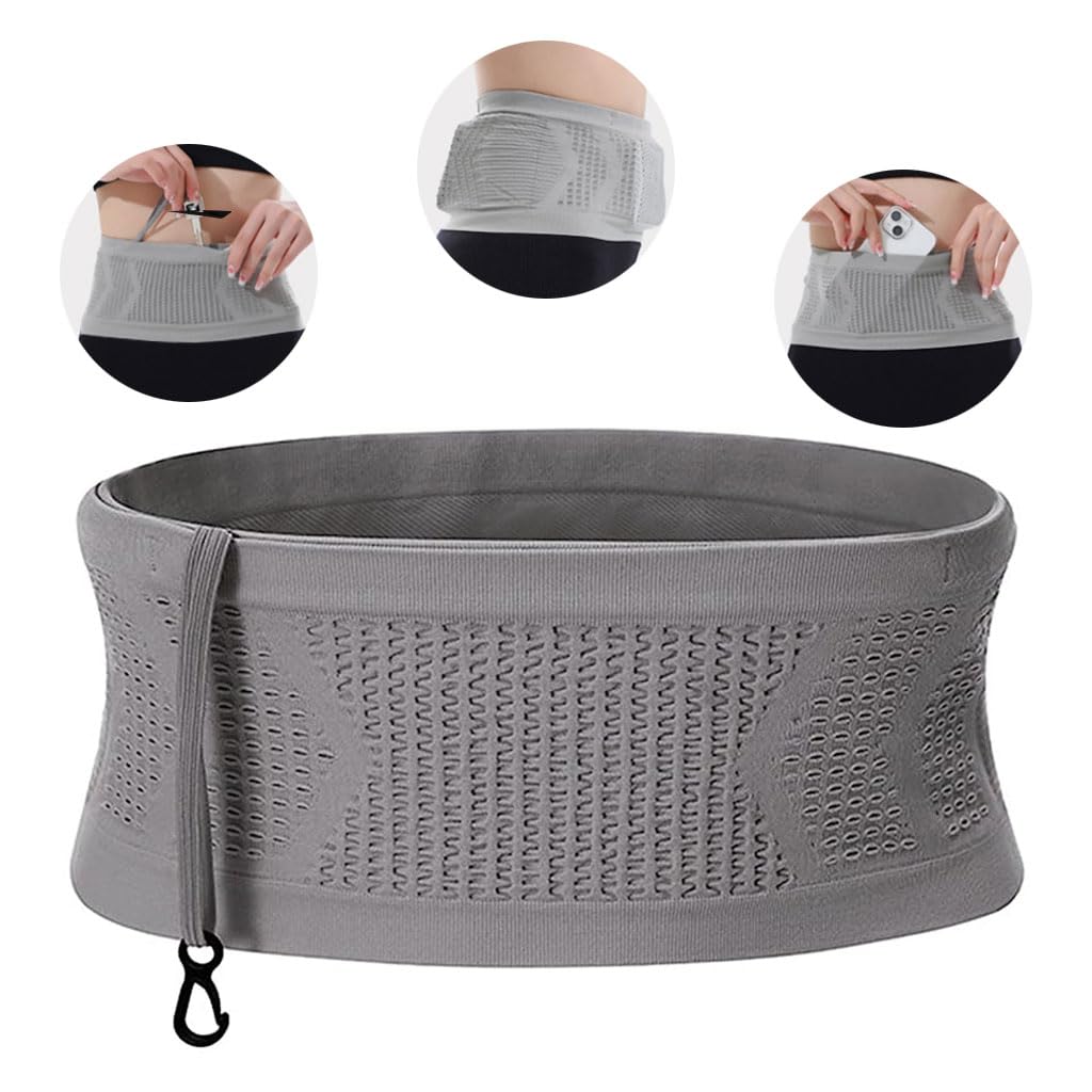 PALAY Slim Running Belt Bag with Hook Elastic Waist Bag for Keep Phone, Keys, Earbuds, Waist Bag with Large Capacity Running Waist Pack for Workouts, Exercise, Cycling, Travel, Grey PALAY Slim Running Belt Bag with Hook Elastic Waist Bag for Keep Phone, Keys, Earbuds, Waist Bag with Large Capacity Running Waist Pack for Workouts, Exercise, Cycling, Travel, Grey